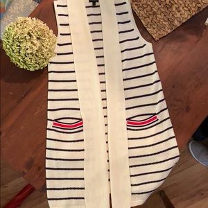Talbots Navy and white striped sweater vest! 😍